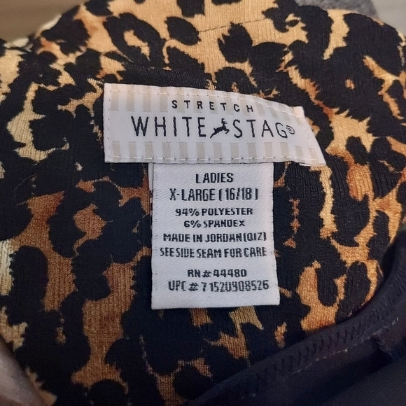 White Stag Women's Size X-Large Animal Print Stretch 2Fer Top 3/4 Sleeves - Picture 7 of 9